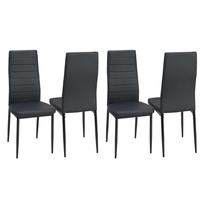 Chaises de salle à manger nouveau design en cuir pu noir, moderne, bon marché,