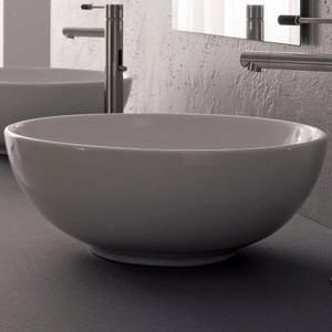 Scarabeo sottilinea Sfera Design moderno lavabo in travertino in porcellana in granito lavello da bagno - Product Image 1