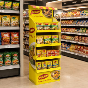 Food Seasoning Corrugated Paper Floor <b>Stand</b> Custom Color <b>Print</b> For Cooking Powder Supermarket Grocery Retail - Product Image 1
