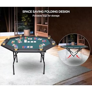 High Quality Cheap Poker <b>Table</b> Octagonal Customized New Style Lattice Strong Folding <b>Leg</b> Gambling Poker <b>Table</b> for Casino - Product Image 6