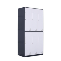 Armoire scolaire moderne en acier à 6 portes, casier de vestiaire métallique pour salle de sport, armoire de rangement durable pour appartement et atelier