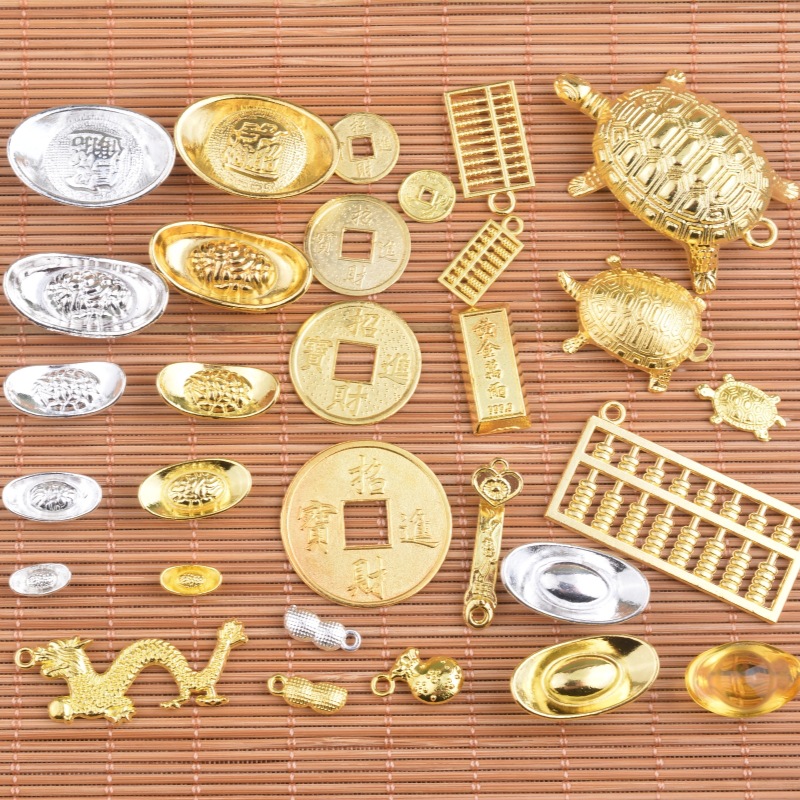 Металлический Золотой Серебряный слиток Lucky Fengshui