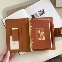 Carnet à anneaux A6 de luxe pour femmes, agenda en cuir PU personnalisé avec logo, joli carnet de notes professionnel personnalisé