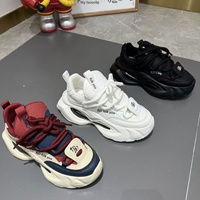 Chaussures décontractées polyvalentes et sportives en cuir synthétique à lacets et semelle épaisse, style Instagram, best-seller printemps