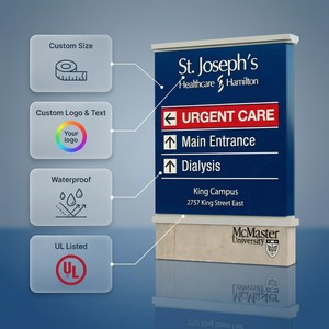 لافتة إرشادية للطوارئ خارجية للمستشفيات، لافتة تذكارية بشعار مخصص، لافتة ألومنيوم مقاومة للماء للإرشاد في المسار - Product Image 3