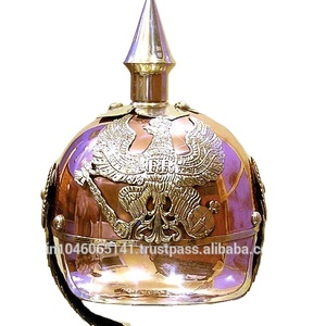 Réplica de Casco de Guerrero Alemán Vintage – Armadura Duradera de Hierro y Latón con Correa de Cuero, Decoración Coleccionable - Product Image 4