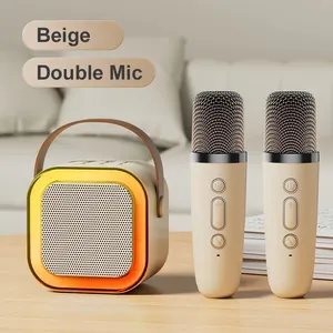 Портативный и модный беспроводной мини-караоке динамик с микрофонами