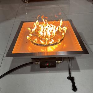 आउटडोर फायर पिट टेबल के लिए 22 इंच स्टेनलेस स्टील स्क्वायर गैस रिमोट कंट्रोल फायर पिट बर्नर किट सिस्टम - Product Image 5