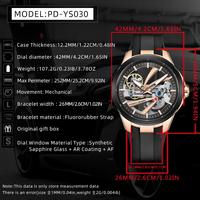 En stock 1 pièce, logo personnalisé, 50 pièces, Pagani Design YS030, fabricant OEM ODM, montre-bracelet automatique mécanique de luxe pour hommes