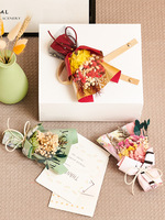 Mini bouquet de fleurs naturelles préservées, œillets séchés, longue durée (3-5 ans), pour la remise des diplômes, le Nouvel An, la Saint-Valentin