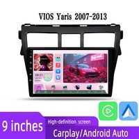 Reproductor de DVD para Auto Qualcomm de 9 Pulgadas, 4 Núcleos, Pantalla IPS, WIFI, GPS, Android, 2 Din, Estéreo para Auto, Audio para Auto, para Toyota VIOS Yaris 2007-2013