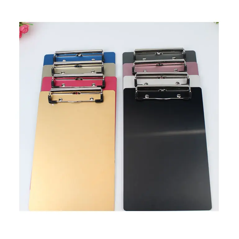 Neue bunte Aluminium Storage Nurse Folding Clip board Faltbare Clip Board Nursing A4 Klapp klemm bretter für Büromaterial