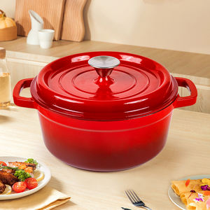 Marmite émaillée en <span class=keywords><strong>fonte</strong></span> de 3L 3,5 L 5L avec poignée pour restaurant, faitout émaillé pour four hollandais - Product Image 1