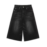Vintage Denim Jeans Hommes Shorts Mi-Taille Trois-Quarts Baggy Pantalon Tissé D'été De Mode Couleur pour Les Jeunes Usage Casual