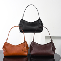 Sac à bandoulière en cuir souple pour femme, sac à main demi-lune rétro grande capacité pour le travail et le shopping