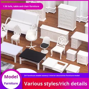 Crab Kingdom <span class=keywords><strong>Haute</strong></span> qualité <span class=keywords><strong>1</strong></span>:30 Moderne ABS <span class=keywords><strong>En</strong></span> Plastique Mini Meubles DIY Modèle Architectural Sable Table Maison De Poupée Accessoires - Product Image 6