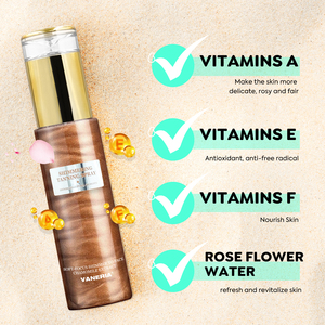 Spray <span class=keywords><strong>Bronceador</strong></span> Brillante VANERIA al por Mayor, Pigmento Perlado, Bruma Corporal con Vitamina A y E, Agua de Manzanilla y Rosa, <span class=keywords><strong>Bronceador</strong></span> Corporal - Product Image 4