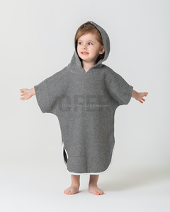 Hooded Pestemal Turkish <b>Towel</b> Beach Pool <b>Poncho</b> for All Sizes Cotton Castle Green Surfer <b>Towel</b> Changing Clothes for Adult Kids - Product Image 5