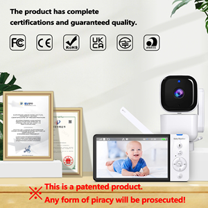 Caméra de surveillance sans fil pour bébé avec capteur de température, détection des pleurs, berceuses, moniteur bébé sécurisé sans Wi-Fi - Product Image 3