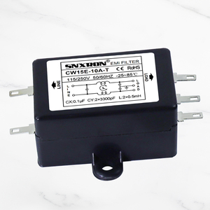 Filtre EMI SNXRON monophasé AC 250V 1-10A, boîtier nickelé noir, pattes de soudure à languette, CW15E-T - Product Image 5