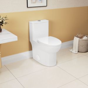 Inodoro de una pieza DB 1,1/1,6 GPF Comfort Height montado en el suelo Cerámica blanca CUPC y certificado WaterSense - Product Image 5