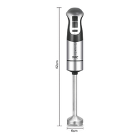 Batidora de Inmersión RAF 400W R.3105, Eje Largo de Acero Inoxidable, Cuchilla de 4 Aspas con Recubrimiento de Cobre, Fácil de Limpiar, para Mezclar y Picar Alimentos
