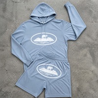 Ensemble de survêtement personnalisé pour homme en coton 100% mi-lourd respirant, grande taille, coupe classique, avec impression graphique sérigraphiée rétro
