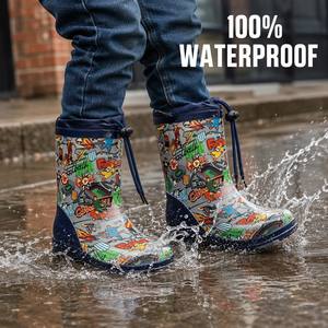 <span class=keywords><strong>Botas</strong></span> <span class=keywords><strong>de</strong></span> Lluvia Ligeras <span class=keywords><strong>de</strong></span> Goma Natural para Niños, con Estampado <span class=keywords><strong>de</strong></span> Fútbol, Cuello con Cordón, Impermeables, Tipo Wellington, OEM ODM - Product Image 1