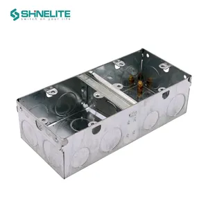 2023 Shinelite ignífugo 1 + 1 caja de interruptores de acero de metal galvanizado eléctrico