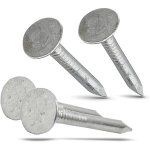 Clous de toiture galvanisés 1 pouce à pointe acérée en acier pour feutre de toiture, isolation en asphalte simple - Product Image 1