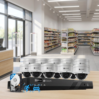 4COVR 12Pcs 8MP 16-Channel 4K AI IP PoE NVR Kit Sistem Kamera 4TB HDD Dome Penglihatan Malam OEM Bisnis Komersial Pengawasan