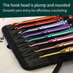 Jp Jinping <b>Crochet</b> <b>Hooks</b> Set Colored Anodized Aluminum Knitting <b>Hooks</b> For Crafting Sweaters - Product Image 2