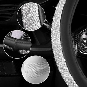 Blingbling Universal Fit Sparkling Crystal Design Rhinestone Car <span class=keywords><strong>Volante</strong></span> Cover Accesorios interiores-Suministro al por mayor - Product Image 4