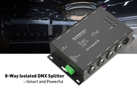 Répéteur/Diviseur DMX universel 8 ports, prend en charge les connecteurs XLR 3 broches/5 broches, sorties isolées pour protéger le contrôleur maître SR-2100AMP-8CH-3