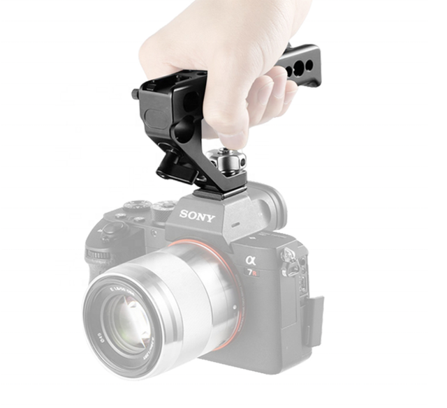 HS-3 DSLR Camera Handle Grip Top Handle Cold Shoe Adapter Mount Universal Hand Grip for Sony Nikon Pentax 1/4 3/8 Screw