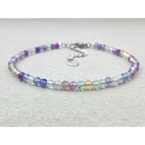 Pulsera de Fluorita Facetada, Joyería Delicada con Piedras Preciosas, Cuentas Microfacetadas, Pulsera de Cristal, Joyería Minimalista, Pulsera con Piedras Preciosas Pequeñas - Product Image 6