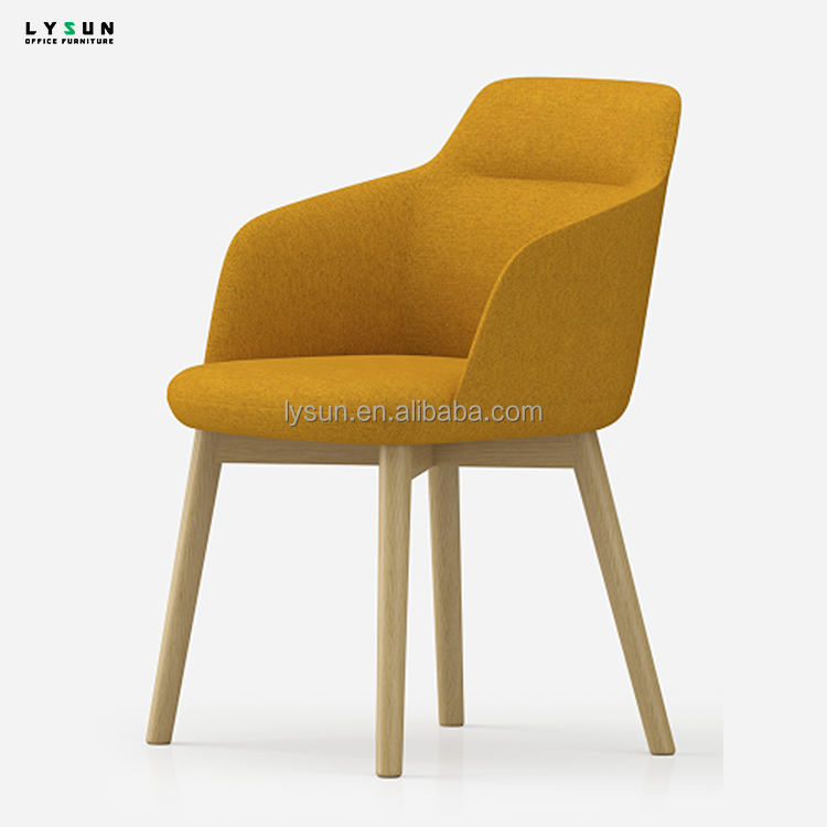 Modern Contemporary Reception Lounge Chair Wooden Legs Pu Leather Fabric For Home Office Hotel Hospital School-direct Factory