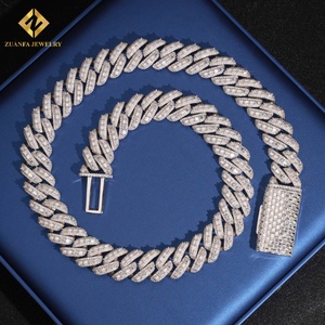 Chaîne cubaine Miami glacée de 18 mm, bijoux hip-hop rock, bracelets en argent sterling 925, diamants VVS, moissanite de luxe - Product Image 4