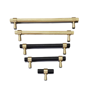 Modern Minimalist Brass Cabinet Doors & Drawers Black Handle Shoe Cabinets with Gold Handles Wholesale <b>for</b> Kitchen Application - Product Image 1