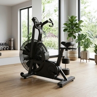 Vélo de fitness commercial pour la préparation HYROX CrossFit, style Rogue Echo Air Bike, siège réglable, équipement cardio d'intérieur