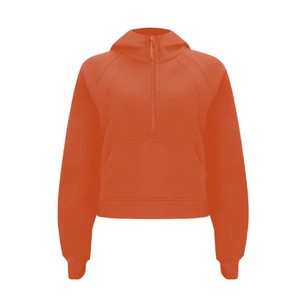 Sudadera con Capucha <span class=keywords><strong>de</strong></span> Forro <span class=keywords><strong>Polar</strong></span> <span class=keywords><strong>para</strong></span> <span class=keywords><strong>Mujer</strong></span>, con Media Cremallera y Logotipo Frontal, Informal, <span class=keywords><strong>para</strong></span> Yoga, Otoño e Invierno, Cortavientos y Cálida - Product Image 2