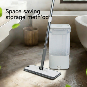 Set Secchio e Mop Piatto Girevole a 360° Senza Mani per Pulizia con Separazione Acqua Sporca - Product Image 1