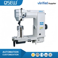 QS-9920 à double aiguille poste lit Laura machine grand crochet robuste triple alimentation point noué machine à coudre industrielle cuir