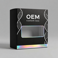Boîte en carton ondulé rigide personnalisée imprimée quadricolore avec fenêtre, insert en blister PET, emballage cosmétique pliable OEM pour produits de soin de la peau