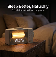 Chargeur sans fil magnétique 15W avec veilleuse à 3 niveaux, 25 sonneries d'alarme, double alarme, minuterie de compte à rebours et lumière de réveil