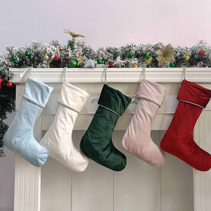 Grosir HK-148 stoking Natal beludru polos sublimasi kustom - Product Image 2