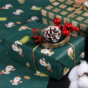 Rollos de papel de regalo Kraft de Navidad Envolturas de regalo con diferentes diseños Papeles de embalaje y embalaje de regalo - Product Image 3