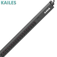 KAILES(KLS) K66 MB PDU intelligent géré 63A Monophasé 200-240VAC 30C13+6C19 Prise anti-chute 4 disjoncteurs commutés