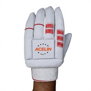 Professional <b>White</b> PU Hand-Stitched <b>Cricket</b> Batting Gloves Right/Left Lightweight High Density Protection Custom Logo OEM - Product Image 1
