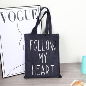 Bolso de mano de tela vaquera vintage al por mayor, bolso de compras de hombro tipo bandolera individual, lona con logotipo impreso personalizado para <span class=keywords><strong>mujer</strong></span> - Product Image 3